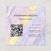 Lichte Paarse holografische QR-code Contactkaartje (Achterkant)