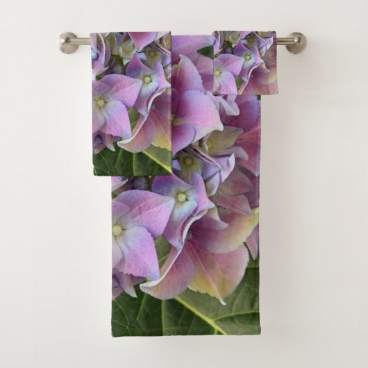 Lichte paarse hydrangea bad handdoek (Insitu)