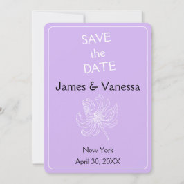 Lichte paarse kleur en witte pioenen. save the date