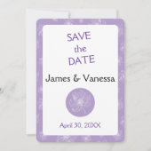 Lichte paarse kleur en witte pioenen. save the date (Voorkant)