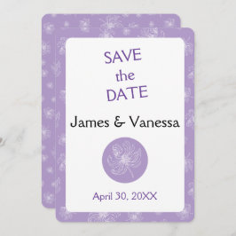 Lichte paarse kleur en witte pioenen. save the date