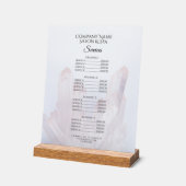Lichte Paarse Kristallen Salon Spa Services Menu Acryl Bord (Hoek)