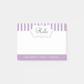 Lichte Paarse lavendel stripes - DY-tekst Post-it® Notes (Voorkant)
