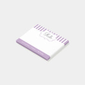 Lichte Paarse lavendel stripes - DY-tekst Post-it® Notes (Schuin)