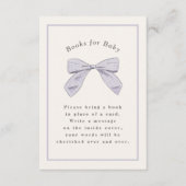 Lichte Paarse Plaid Bow Elegant Baby shower Informatiekaartje (Voorkant)