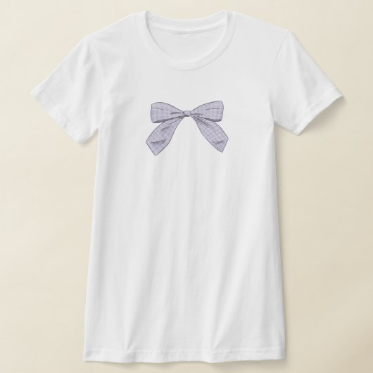 Lichte Paarse Plaid Bow Elegant Baby shower Mom T-shirt (Laagn)