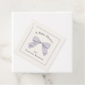 Lichte Paarse Plaid Bow Elegant Neutraal Baby show Bedankjes Labels (In situ)