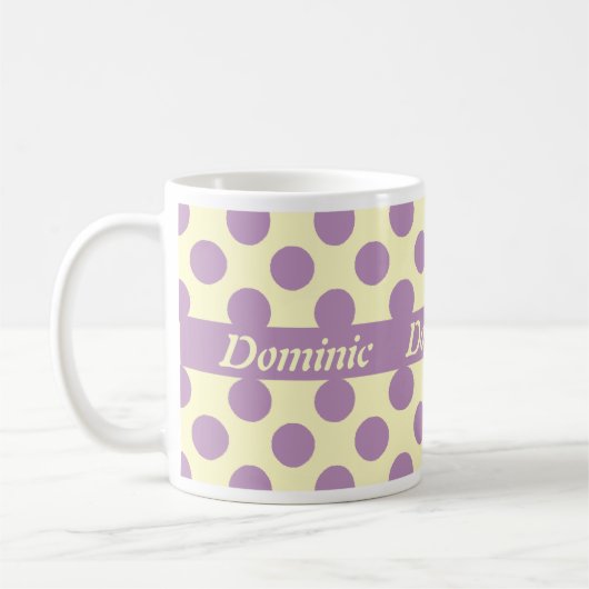 Lichte Paarse poka Dots Personalized Mugs Koffiemok (Links)
