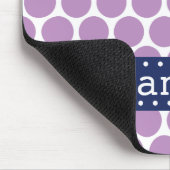 Lichte Paarse polaire dot Pattern Blue Banner Muismat (Hoek)