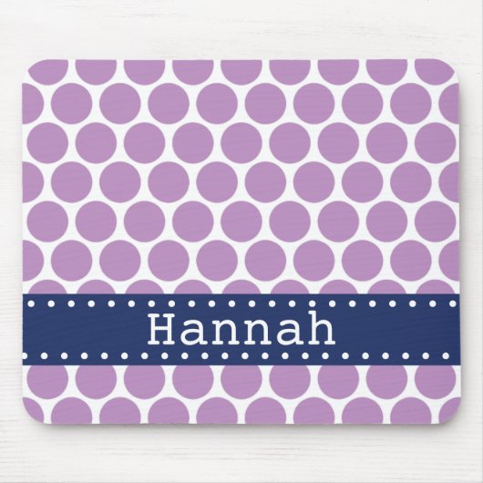 Lichte Paarse polaire dot Pattern Blue Banner Muismat (Voorkant)
