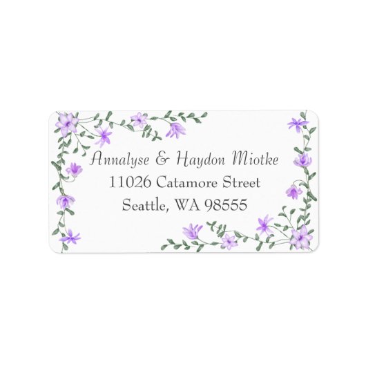 Lichte Paarse Roos wijnstok Adresetiketten Etiket (Voorkant)