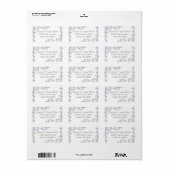 Lichte Paarse Roos wijnstok Adresetiketten Etiket (Full Sheet)