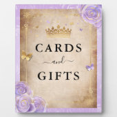 Lichte Paarse Rozen Goudkweekse Kaarten en schenkp Fotoplaat (Voorkant)