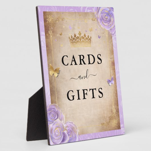 Lichte Paarse Rozen Goudkweekse Kaarten en schenkp Fotoplaat (Zijkant)