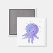 Lichte Paarse Schattigee octopus Waterverf Magneet (Voorkant / Achterkant)