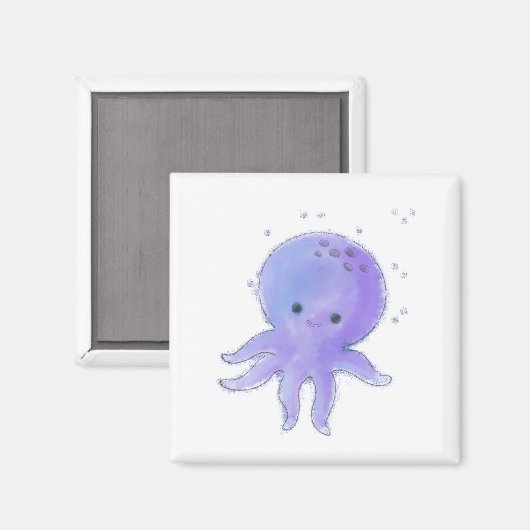 Lichte Paarse Schattigee octopus Waterverf Magneet (Voorkant / Achterkant)