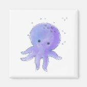 Lichte Paarse Schattigee octopus Waterverf Magneet (Voorkant)
