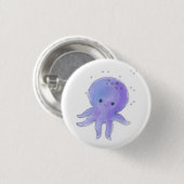 Lichte Paarse Schattigee octopus Waterverf Ronde Button 3,2 Cm (Voorkant /achterkant)
