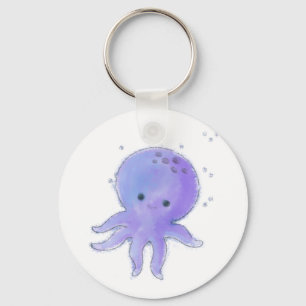 Lichte Paarse Schattigee octopus Waterverf Sleutelhanger