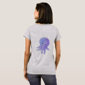 Lichte Paarse Schattigee octopus Waterverf T-shirt (Achterkant volledig)