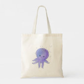 Lichte Paarse Schattigee octopus Waterverf Tote Bag (Achterkant)