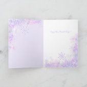 lichte paarse sneeuwvlok & bevroren hart kaart (Binnen)