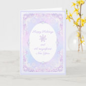 lichte paarse sneeuwvlok & bevroren hart kaart (Gele Bloem)