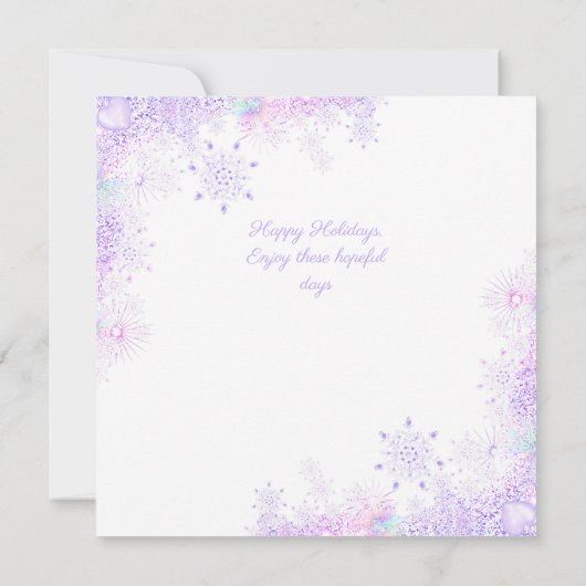 lichte paarse sneeuwvlok & bevroren hart kaart (Achterkant)