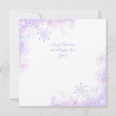 Lichte paarse sneeuwvlok & Frosted Heart Kaart (Achterkant)