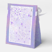 Lichte paarse sneeuwvlok & Glinsterend Hart Bedankdoosjes (Achterkant)