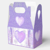 Lichte paarse sneeuwvlok & Glinsterend Hart Bedankdoosjes (Geopend)