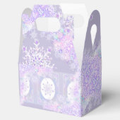 Lichte paarse sneeuwvlok & Glinsterend Hart Bedankdoosjes (Geopend)
