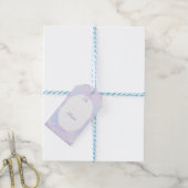 Lichte paarse sneeuwvlok & Glinsterend Hart Cadeaulabel (Met Touw)