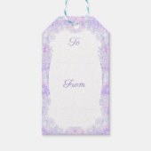 Lichte paarse sneeuwvlok & Glinsterend Hart Cadeaulabel (Voorkant)