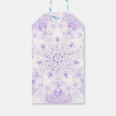 Lichte paarse sneeuwvlok & Glinsterend Hart Cadeaulabel (Achterkant)