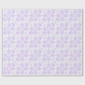 Lichte paarse sneeuwvlok & Glinsterend Hart Cadeaupapier (Vlak)