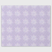 Lichte paarse sneeuwvlok & Glinsterend Hart Cadeaupapier (Vlak)