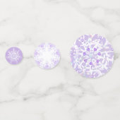 Lichte paarse sneeuwvlok & Glinsterend Hart Confetti (Voorkanten)