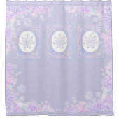 Lichte paarse sneeuwvlok & Glinsterend Hart Douchegordijn (Voorkant)