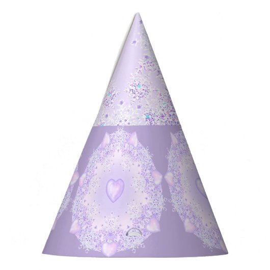 Lichte paarse sneeuwvlok & Glinsterend Hart Feesthoedjes (Links)