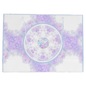 Lichte paarse sneeuwvlok & Glinsterend Hart Groot Cadeauzakje (Achterkant)