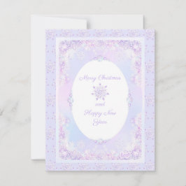 Lichte paarse sneeuwvlok & Glinsterend Hart Kaart