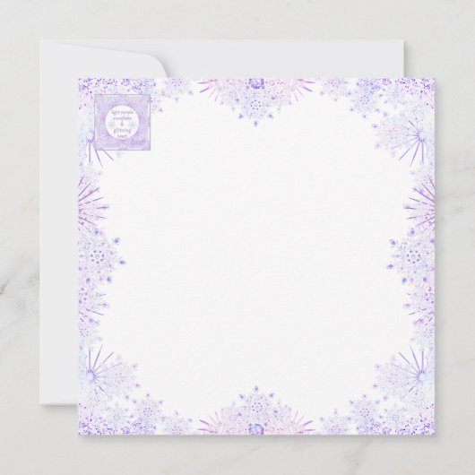 Lichte paarse sneeuwvlok & Glinsterend Hart Kaart (Achterkant)