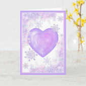 Lichte paarse sneeuwvlok & Glinsterend Hart Kaart (Gele Bloem)