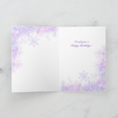 Lichte paarse sneeuwvlok & Glinsterend Hart Kaart (Binnen)