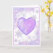 Lichte paarse sneeuwvlok & Glinsterend Hart Kaart (Gele Bloem)