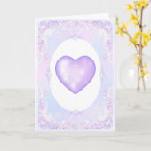 Lichte paarse sneeuwvlok & Glinsterend Hart Kaart (Gele Bloem)