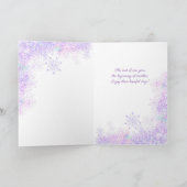 Lichte paarse sneeuwvlok & Glinsterend Hart Kaart (Binnen)