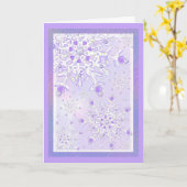 Lichte paarse sneeuwvlok & Glinsterend Hart Kaart (Gele Bloem)