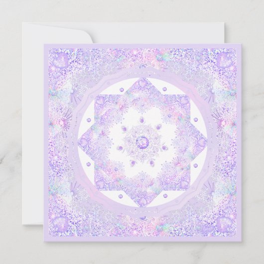 Lichte paarse sneeuwvlok & Glinsterend Hart Kaart (Voorkant)